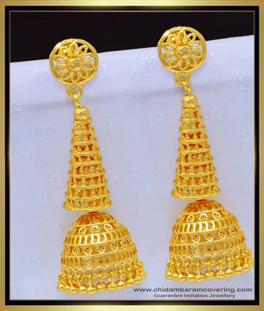 Buy NextBuye Indian Three Layered Big Jhumka Earrings Online