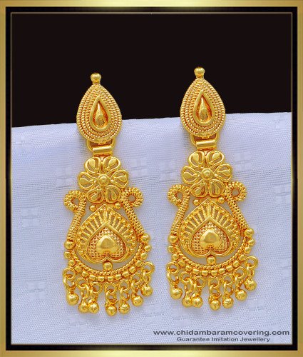 ERG1171 - Latest Collection Pure Gold Plated Gold Pattern Function Wear Earrings Online
