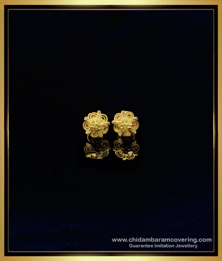 gold plated earrings, small studs, small earrings, gold tops, one gram gold earrings, gold covering earrings, 