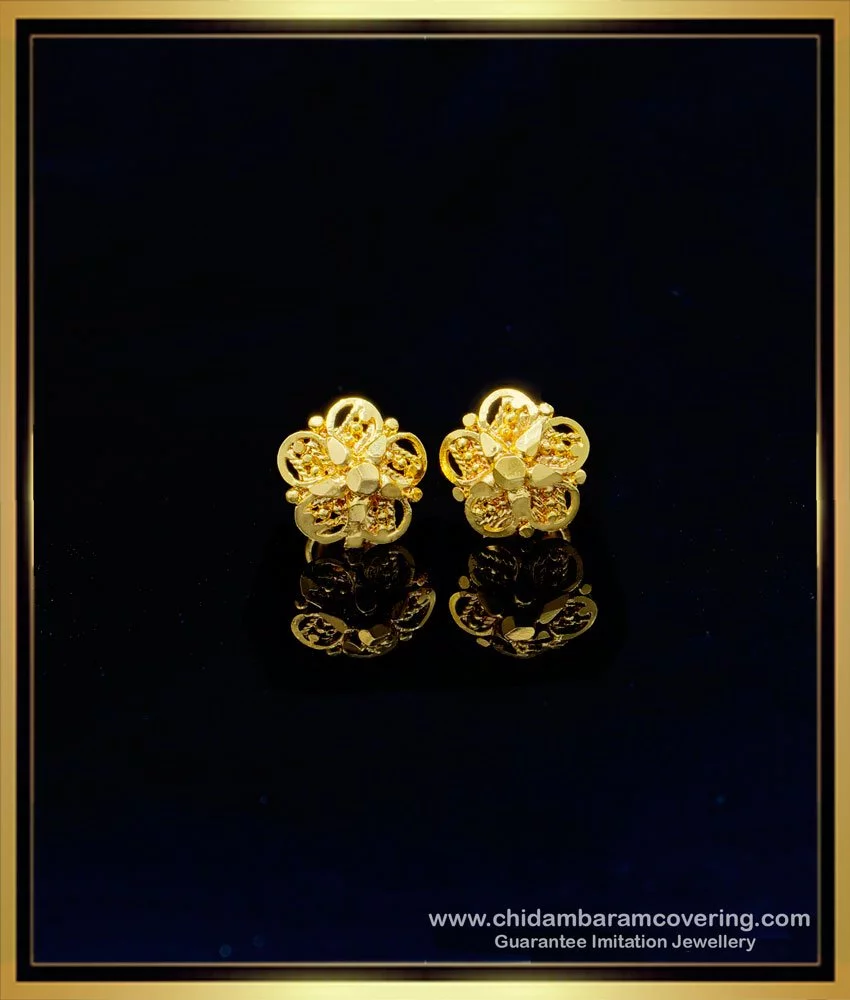 Buy Chidambaram Covering Daily Use Gold Pattern Stud Earrings Buy ...