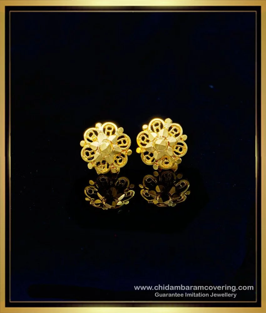 Buy Gold Plated Daily Use Gold Design Tops Earrings for Women