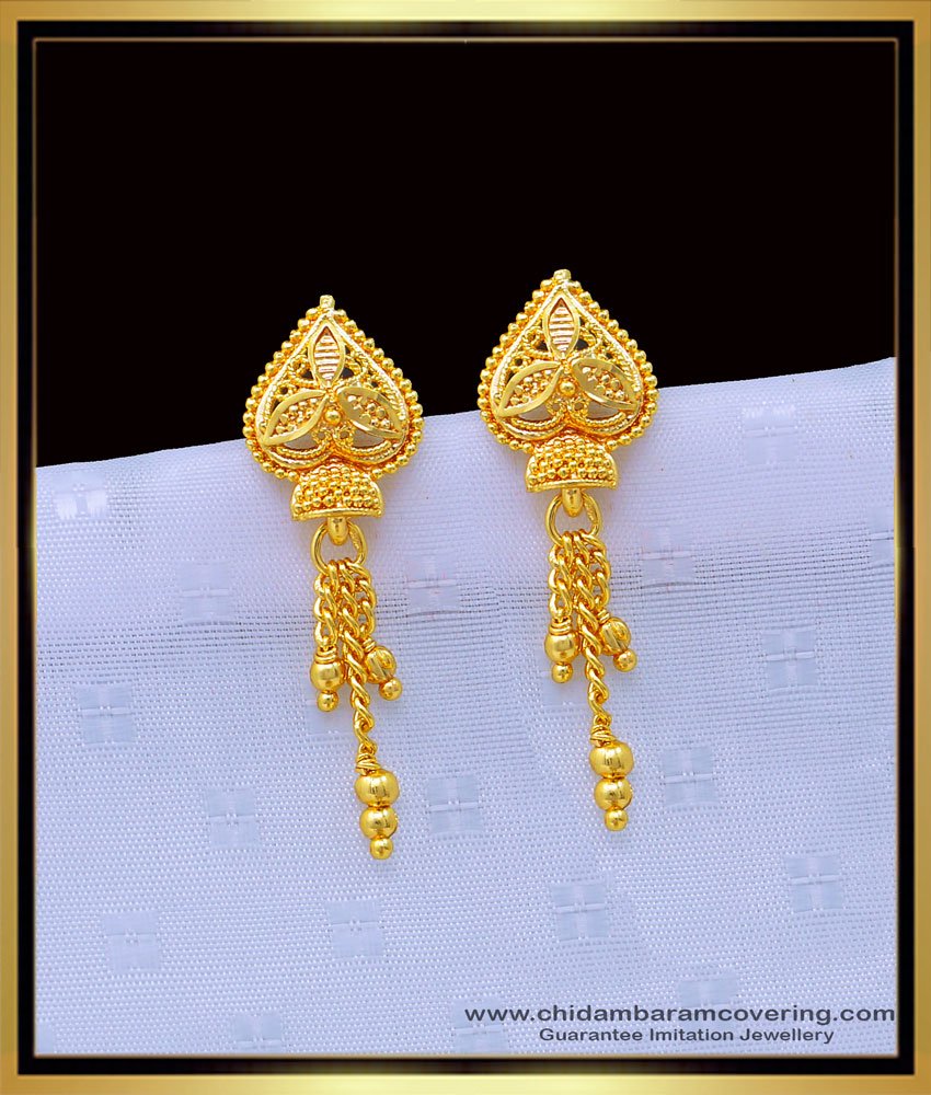 1 gram gold jewellery, gold plated jewellery, one gram gold earrings, daily wear earrings, light weight earrings,