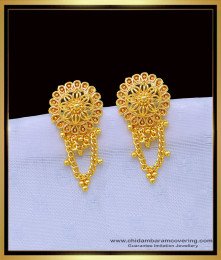 ERG1197 - Latest Flower Design Gold Plated Light Weight Earrings Best Price Online 