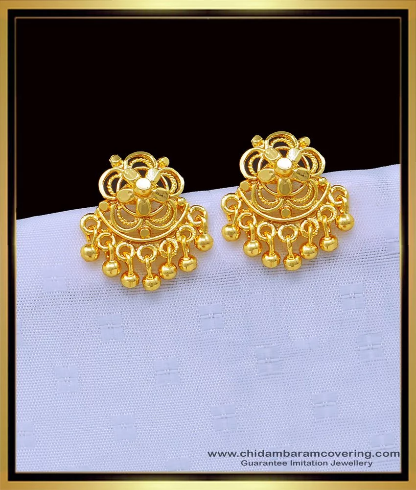 Gold Plated New Design Stylish Stud Earrings for Girls and Women
