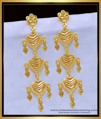 Long chain AD and self gold infinity design earrings – Odara Jewellery