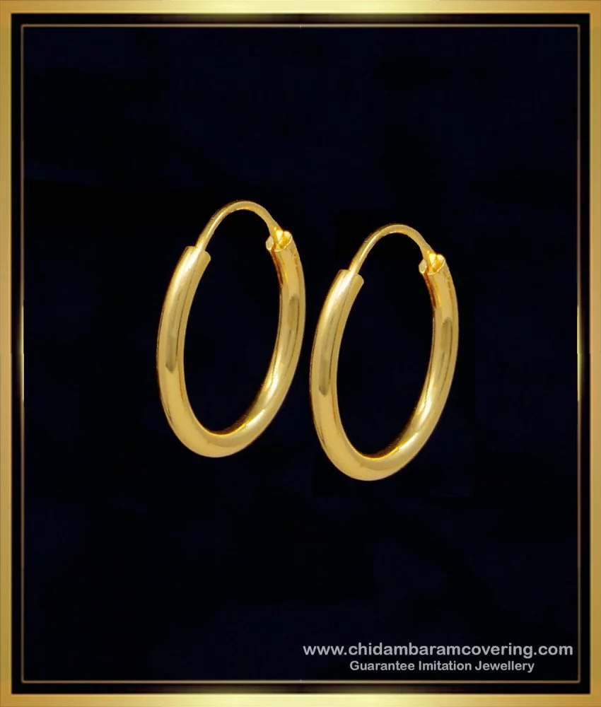Plain Round Hinged Hoop Earrings (14K) – Popular J