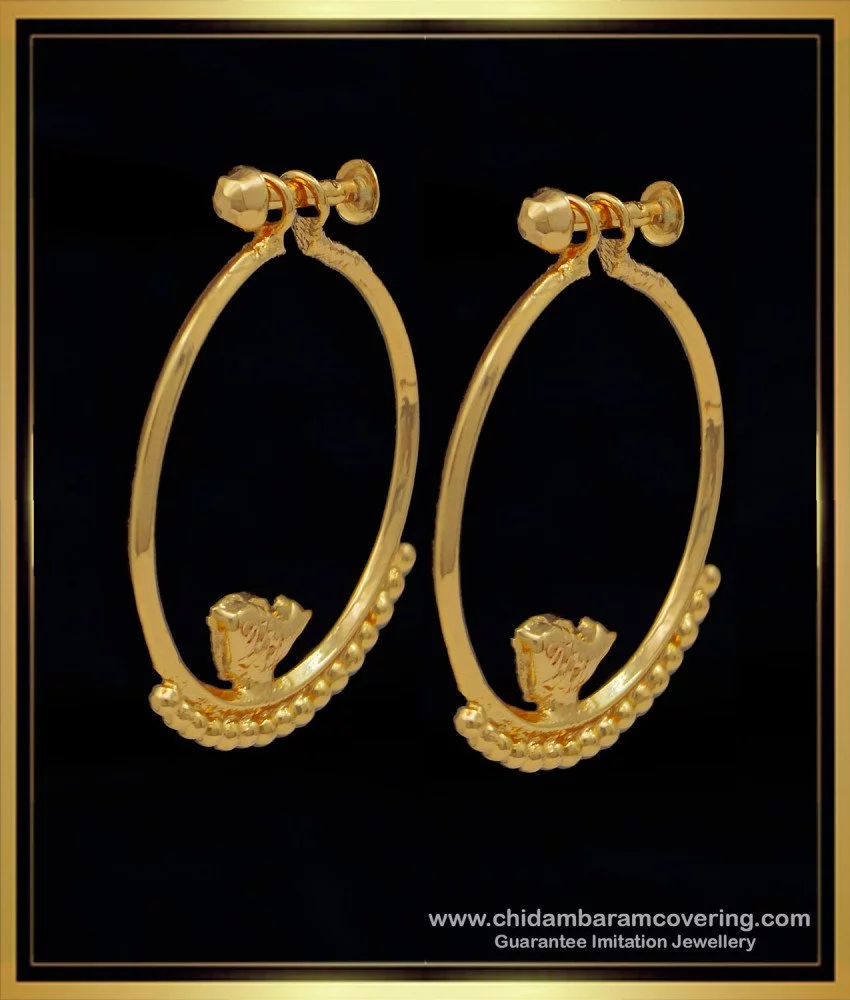 Buy Traditional Design 20k Gold Earrings Hoop Earrings Handmade Online in  India  Etsy