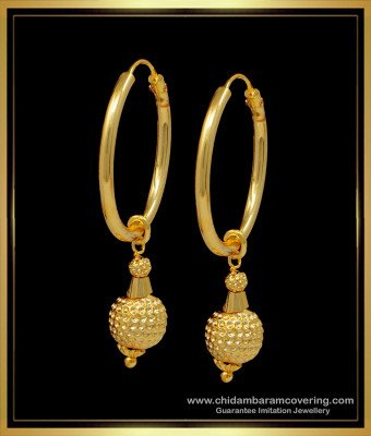 ERG1221 - New Design One Gram Gold Ring Type Bali Earrings Buy Online in India 