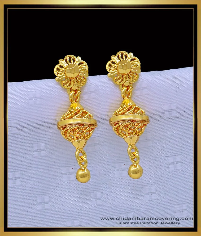 Buy Traditional Gold Five Petal Flower Design Daily Wear Small Stud Earrings