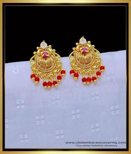 Buy Mominos Fashion Johar Kamal Peacock Design Chandbali Earrings Online at  Best Price | Distacart