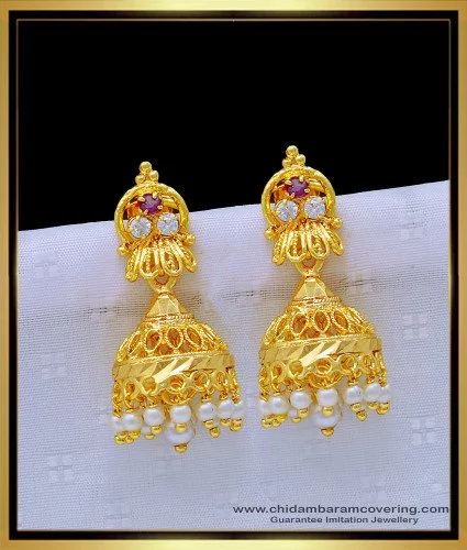 Flipkart.com - Buy BHURIYA Gold Plated Pearl Fancy Jhumka Earrings for  Women and Girls Pearl Alloy Jhumki Earring Online at Best Prices in India