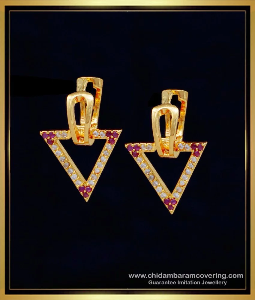 Simple And Fancy One Gram Gold Earrings For Daily Wear ER2248-tiepthilienket.edu.vn
