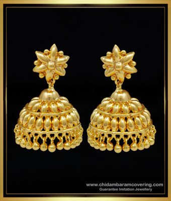 ERG1278 - Real Gold Design Jhumkas Design Gold Plated Guaranteed Jewellery Online