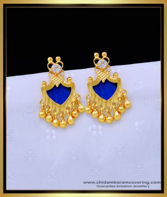 ERG1292 - Gold Plated First Quality White Stone Palakka Earrings for Women 