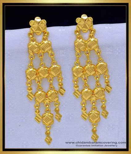 Yellow long Earrings | Pretty gold necklaces, Gold earrings models, Gold  bangles for women