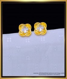 ERG1336 - New Model Party Wear Flower Design White Stone Earrings for Girls   