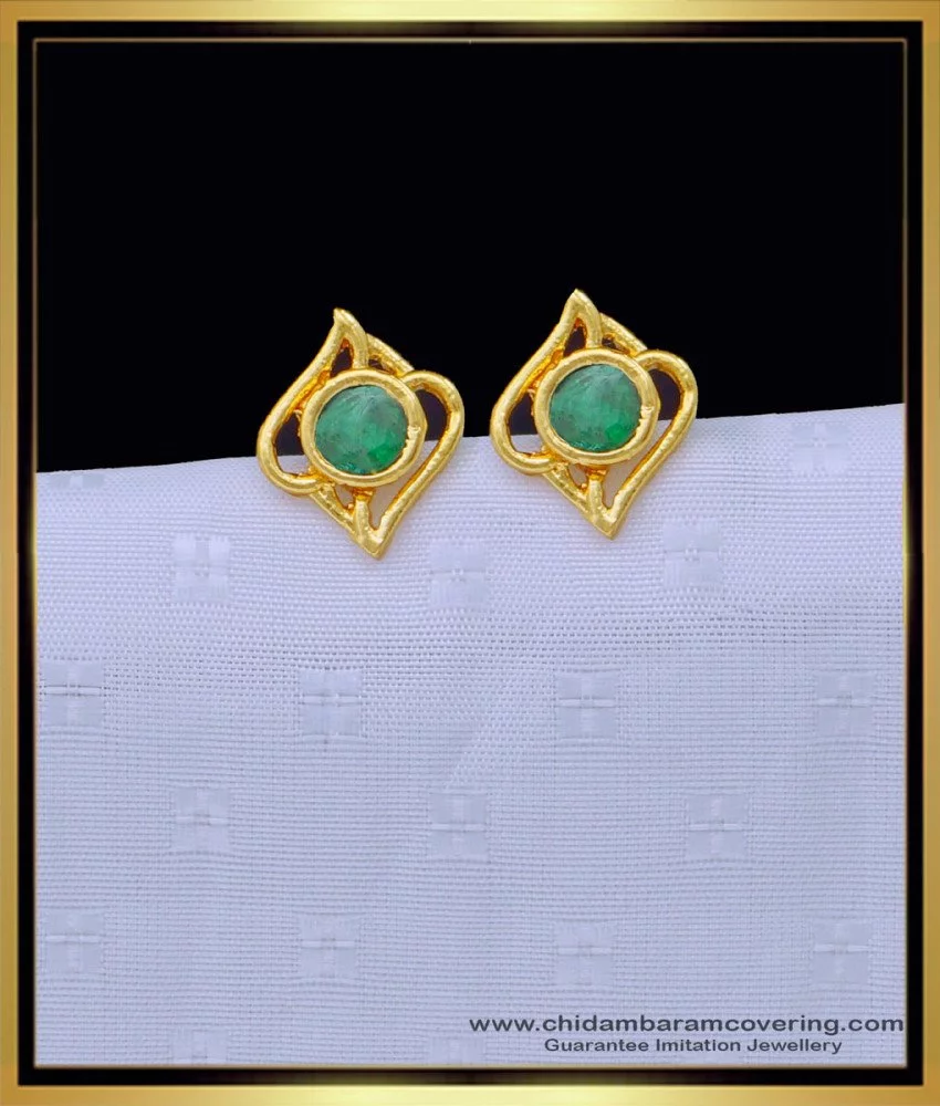 Faux emerald green dangler earrings by Dugri Style | The Secret Label
