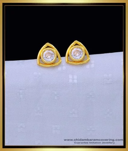 White stones | Jewelry design earrings, Gold earrings models, Gold earrings  designs