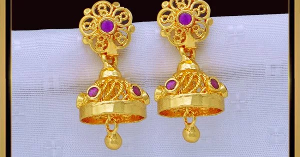 Exclusive 1 gram gold Earrings Collection Price : 1200 | 1 gram gold  jewellery, Gold earrings wedding, Gold earrings indian