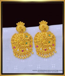 ERG1356 - Real Gold Look One Gram Gold Forming Stone Dangle Earring for Women