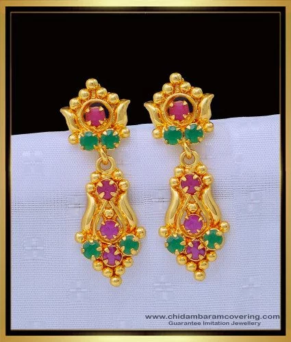 Fancy Gold Earring at Rs 12000/pair | Soni Bazar | Rajkot | ID: 14653924262