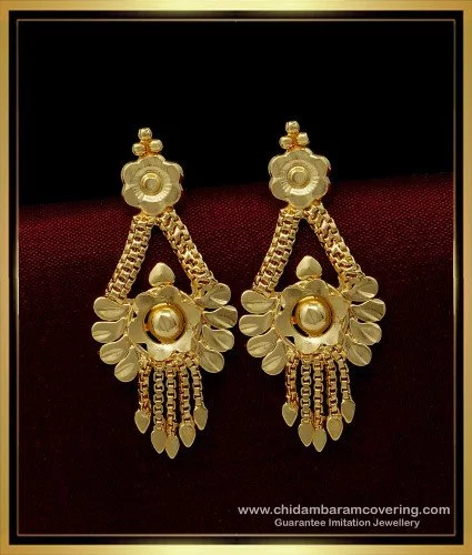 55) Newest Simple Gold Earrings Designs For Daily Use/-2024