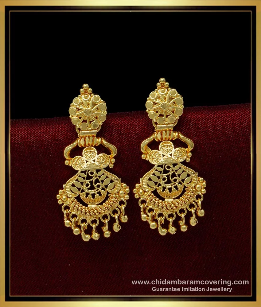 Trending and Traditional Gold Plated Wedding Bridal Gold Jhumka Jhumki  Earrings for Women and Girls