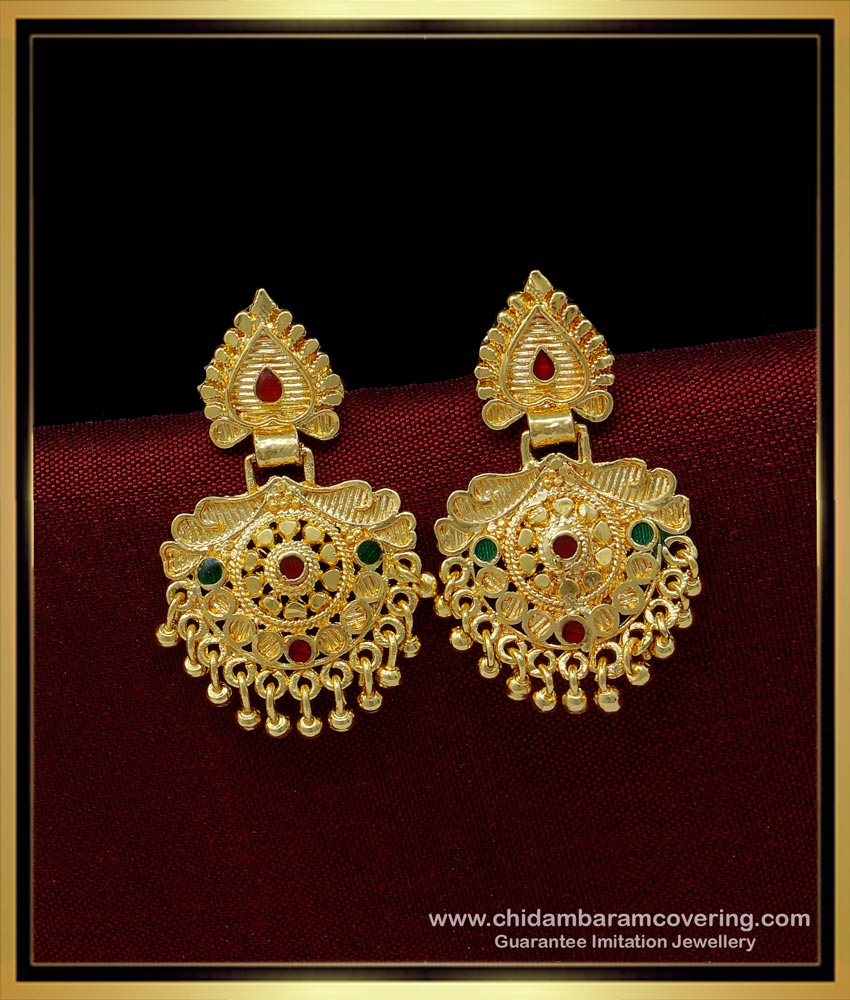 ERG1419 - Beautiful Gold Earrings Design One Gram Gold Plated Earrings for Ladies 