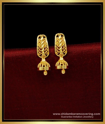 ERG1444 - Trendy Small Daily Use Earring Gold Design Gold Plated Jewellery Buy Online