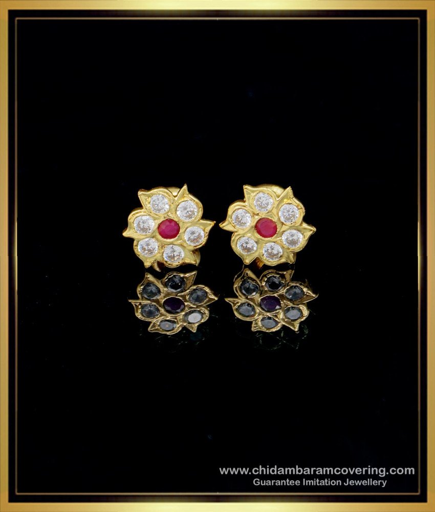 impon earrings, gold earrings for daily use, impon 5 metal jewellery, Impon kammal, Impon stud Earrings, Panchaloha Earrings, 