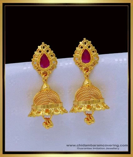 Stripped offset Disc Gold Stud Earring, Buy Stripped offset Disc Gold Stud  Earring Online Cheap, Jhumka Earrings Online Shopping, Earrings - Shop From  The Latest Collection Of Earrings For Women & Girls