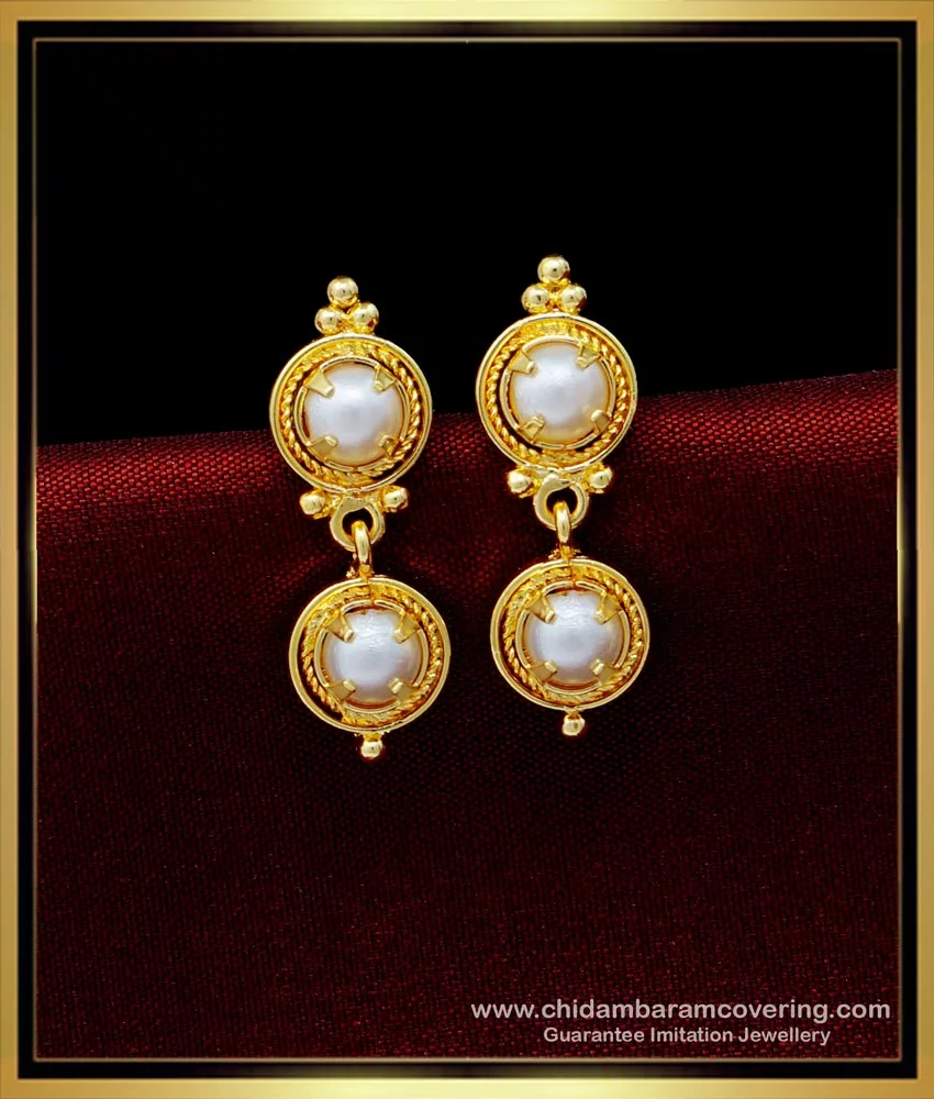 Buy Dainty Pearl Gold Earrings Online India | STAC Fine Jewellery