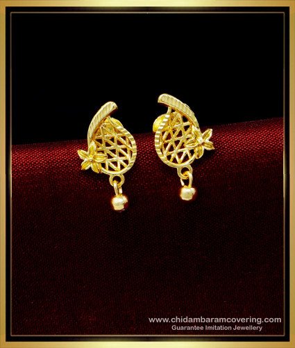 ERG1493 - Unique Mango Design Gold Plated Small Stud Earrings for Daily Use