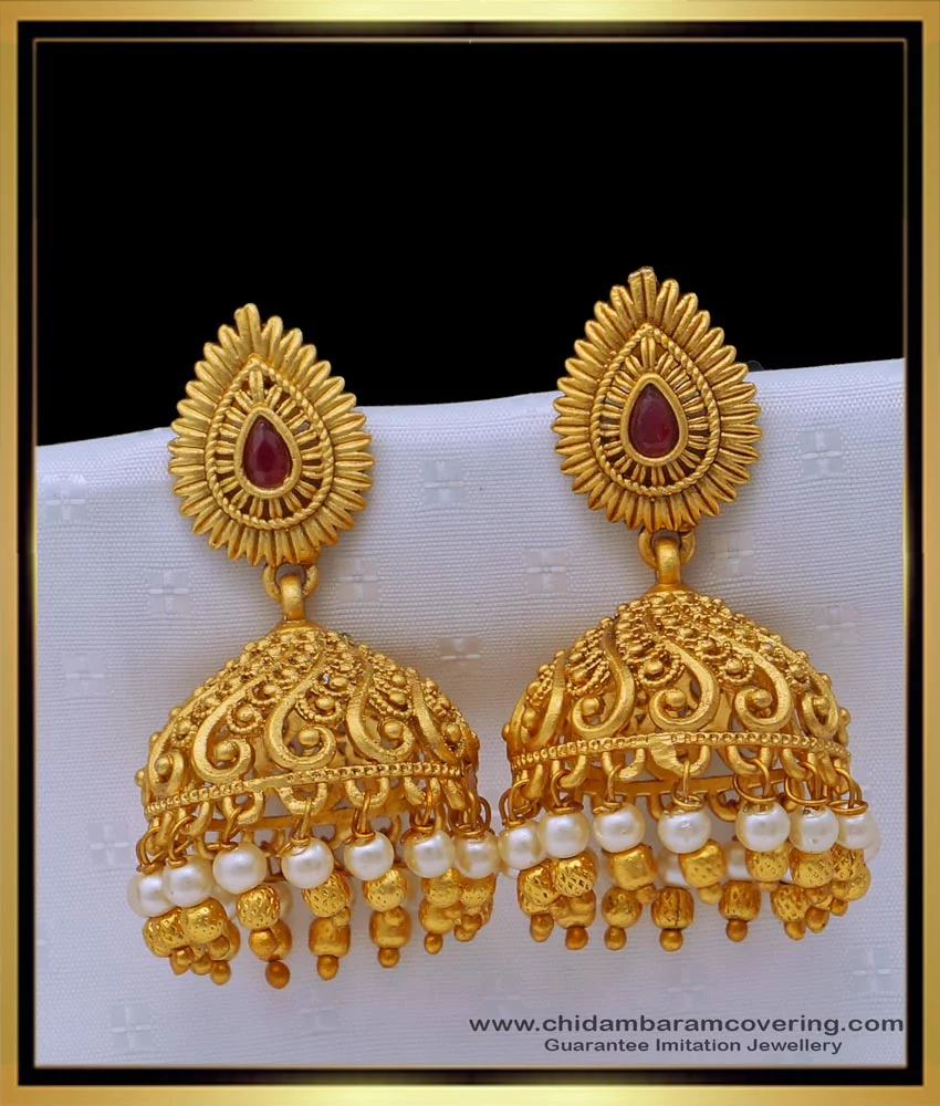Buy Heavy Temple Laxmi style Large Jhumka Earrings