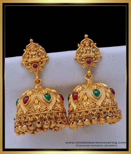 ERG1512 - South Indian Jewellery Traditional Big Antique Jhumkas Best Price Online 