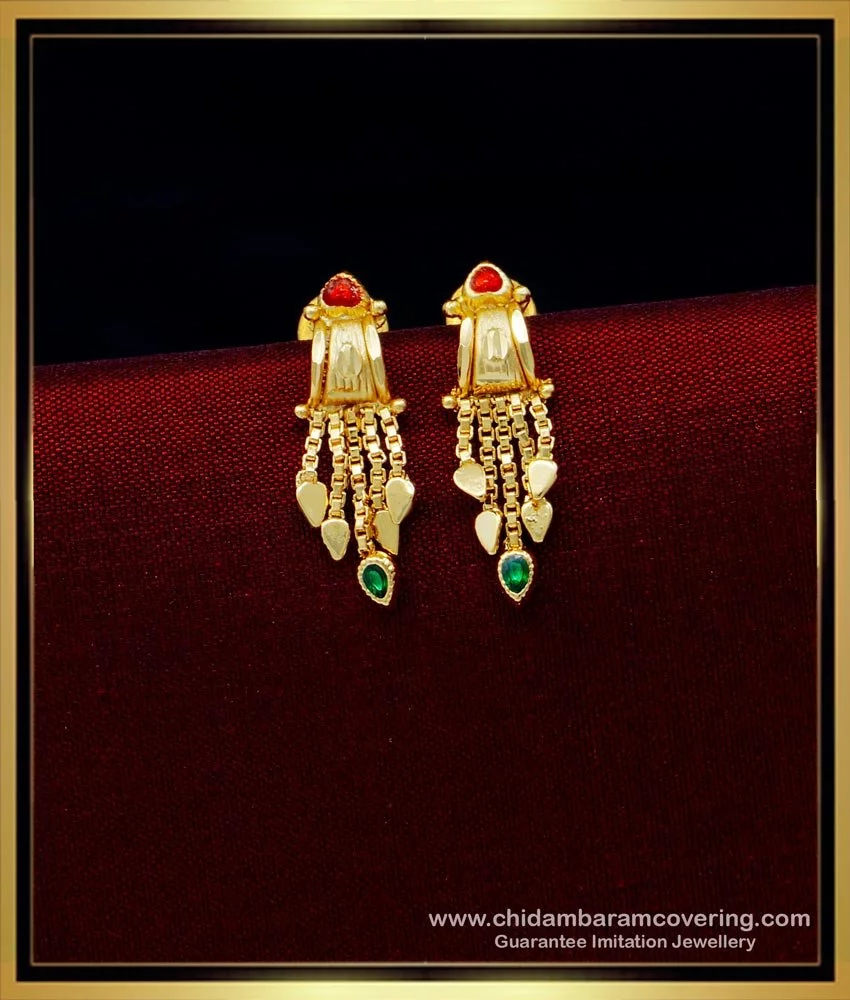 Buy Traditional Wear Enamel and Gold Stud Earrings Design Forming Gold  Jewelry