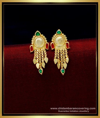 ERG1526 - Traditional Gold Earrings Design One Gram Gold Small Ear Studs for Women