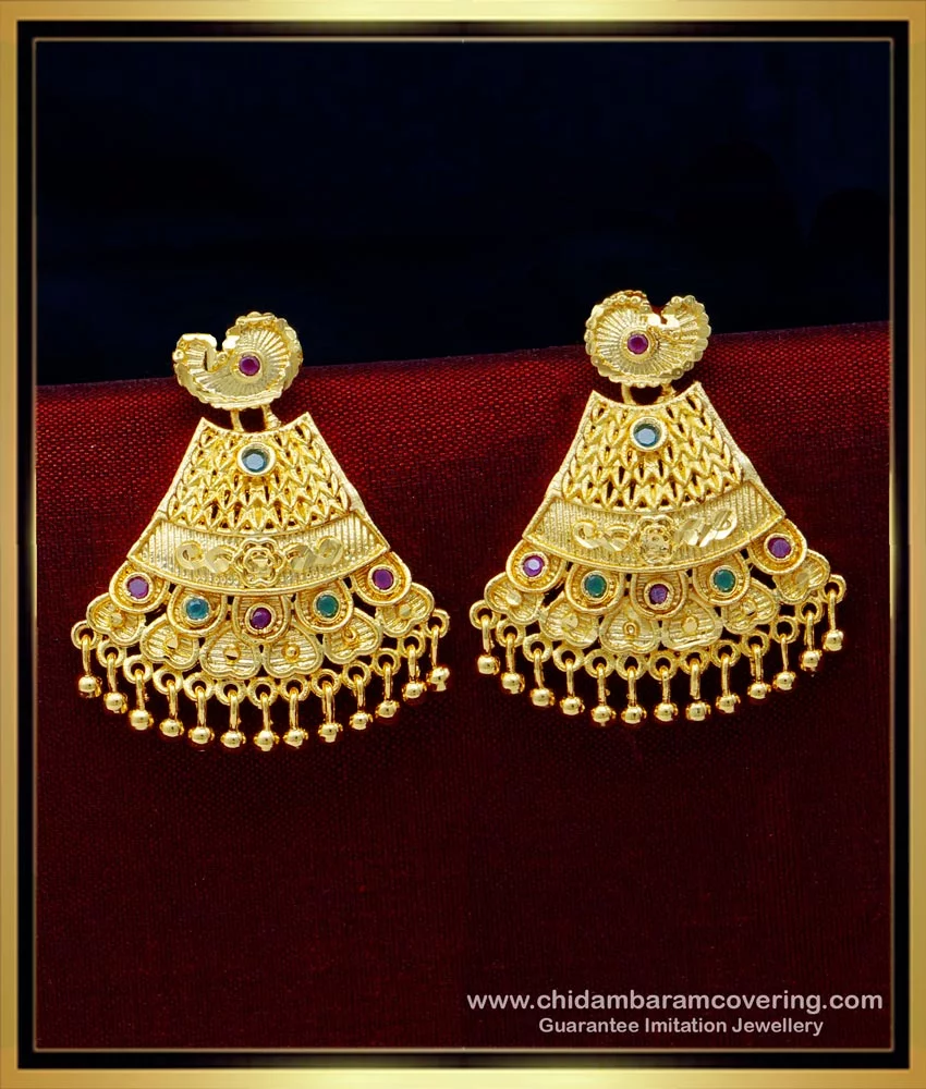 27 Grams Gold Pearl Earring Design - South India Jewels