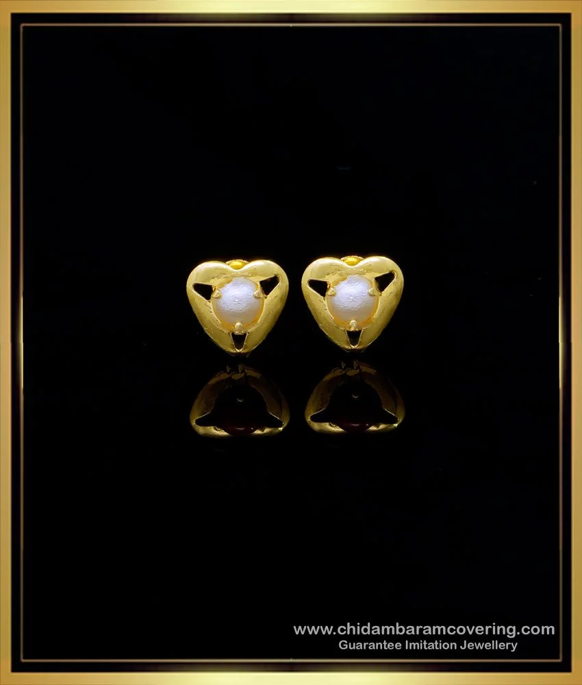 Crystal Drop Copper Heart Earrings