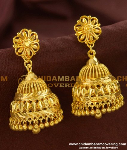 ERG155 - New Collection Big Size Jhumkas Earrings Designs Indian Jewelry Online