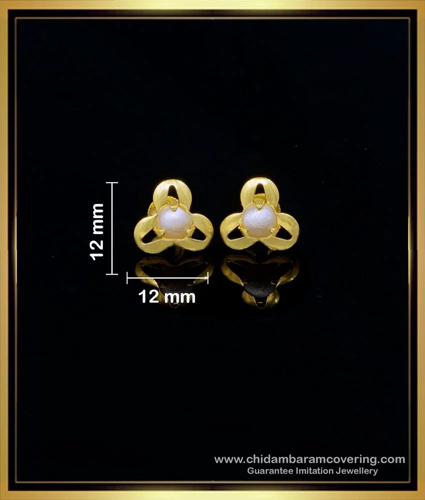 Plain Gold Earrings/Studs (2.150 Grams) in 22Kt Gold | Mohan Jewellery