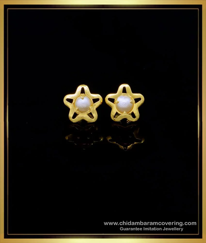 Freshwater Pearl & Diamond Stud Earrings in 9ct Yellow Gold
