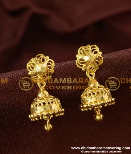 Gold Plated Sun studs Light Weight Big Jhumka Jhumki Earrings Jewelry For  WomenGirls  1 FREE GIFT 