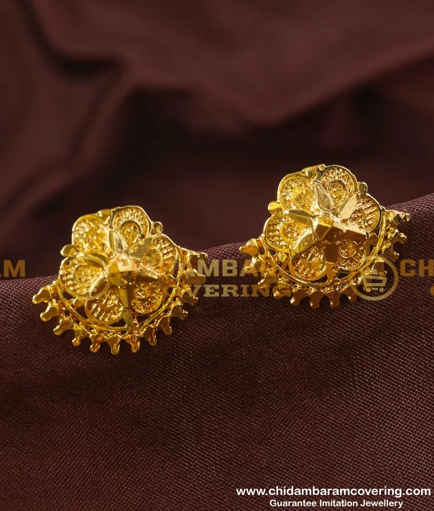10K Yellow Gold Diamond Cut Heart Nugget Stud Earrings – JB Jewelry House