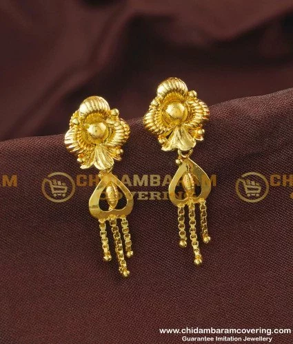 simple daily wear gold earrings.//with weight. - YouTube-tiepthilienket.edu.vn