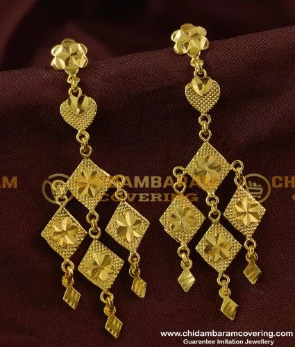 New Fancy Yellow And Gold Earrings Design By Zevar. at Rs 600.00 |  Bilaspur| ID: 25532062130