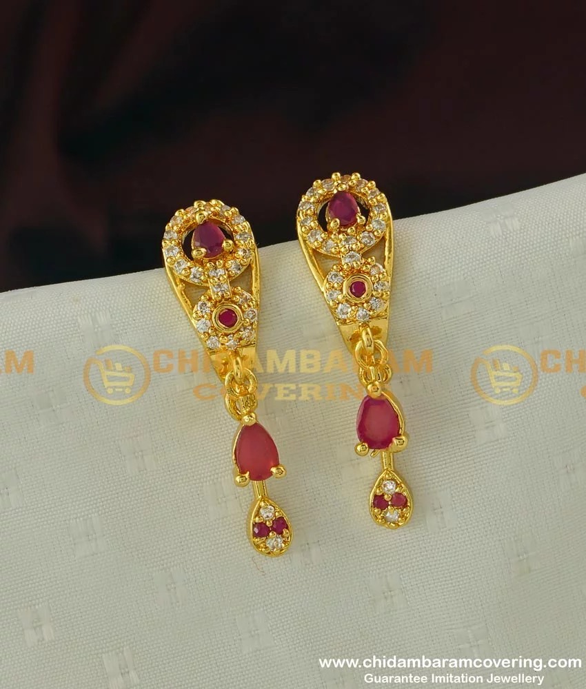 One Gram Gold Bridal Jhumka From Swarnakshi - South India Jewels
