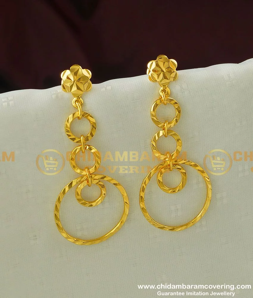 Earring - Rose Gold - White Blue Cz - Hanging - Latkan | Gujjadi Swarna  Jewellers