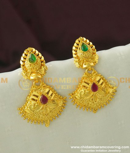 ERG328 - Gold Finish Forming Party Wear Stone Earrings Buy Online