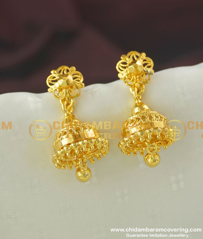 ERG356 - One Gram Gold Daily Wear One Gram Gold Jhumkas Designs Buy Online
